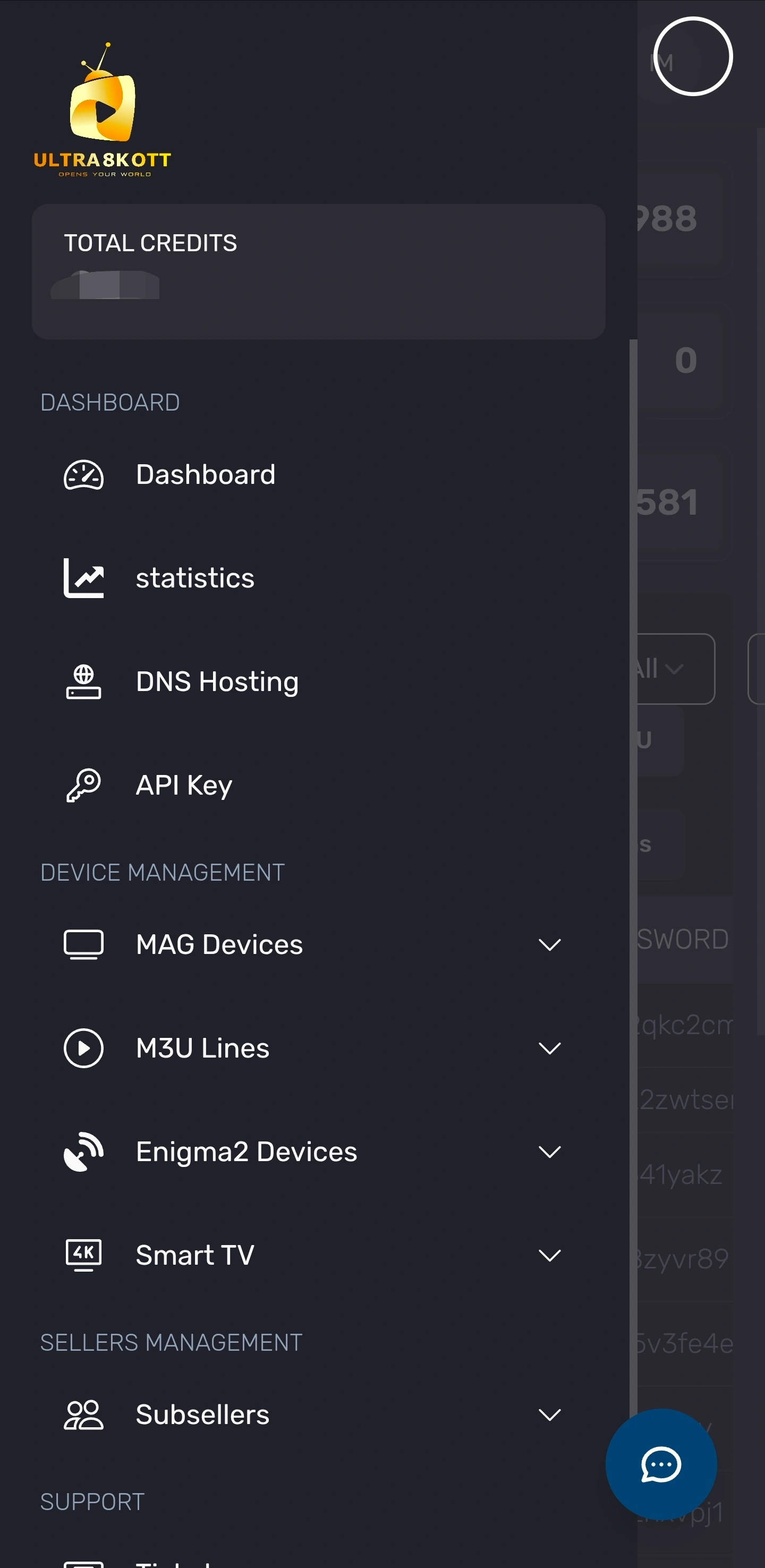 Ultra 8K IPTV reseller panel dashboard